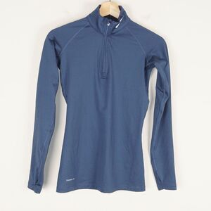 Nike Pro Combat Long Sleeve Blue Mock Neck Athletic Therma Fit Zip Top XS
